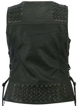 Bellexa Women's leather motorcycle vest Women's Leather Vests Renegade Classics