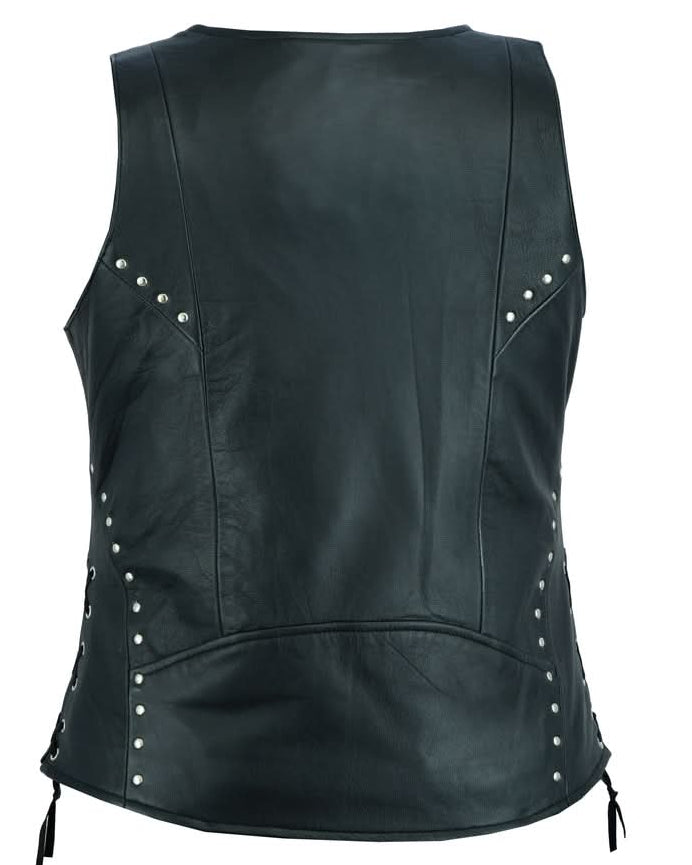 Vinca Women's leather motorcycle vest Women's Leather Vests Renegade Classics