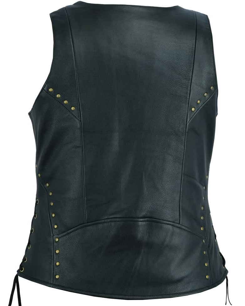 Bellua Women's leather motorcycle vest Women's Leather Vests Renegade Classics