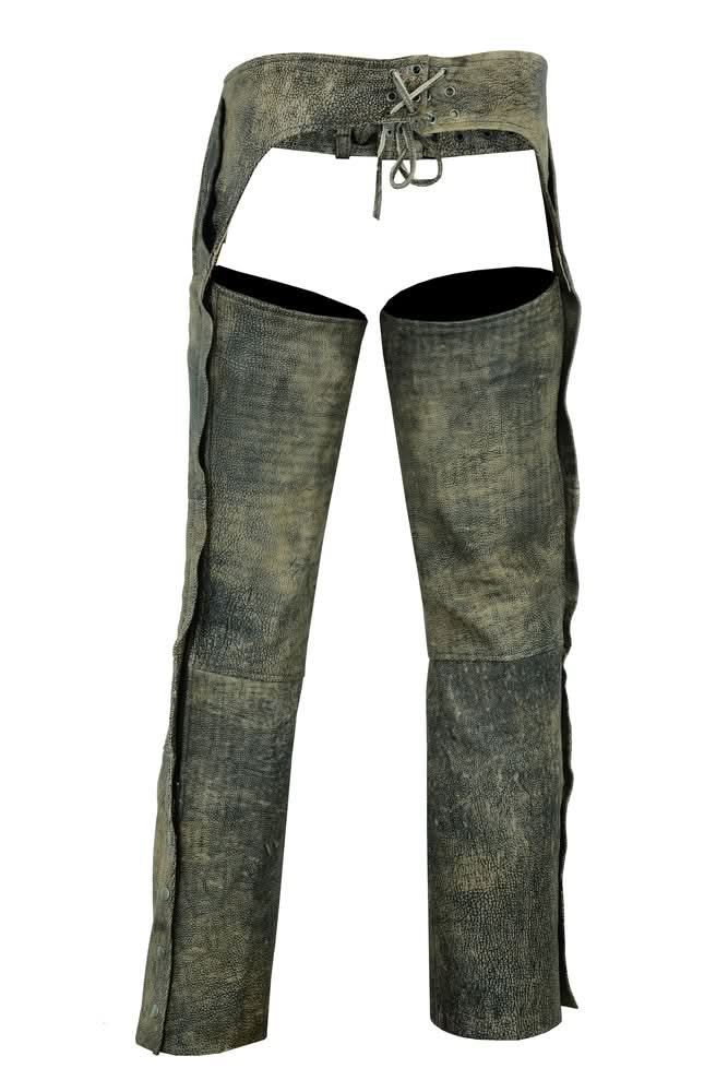 Invicto Unisex Antique Brown leather motorcycle chaps Chaps & Pants Renegade Classics