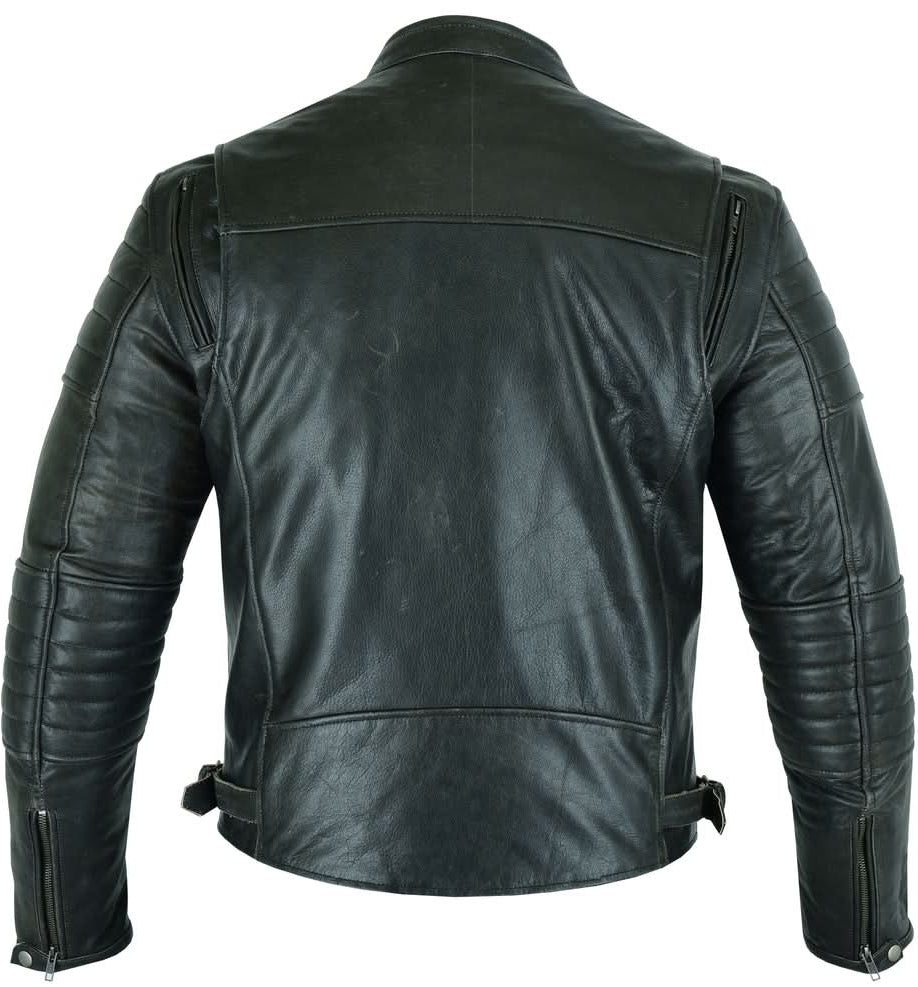 Ferro Men's Leather Scooter Jacket Men's Leather Jackets Renegade Classics