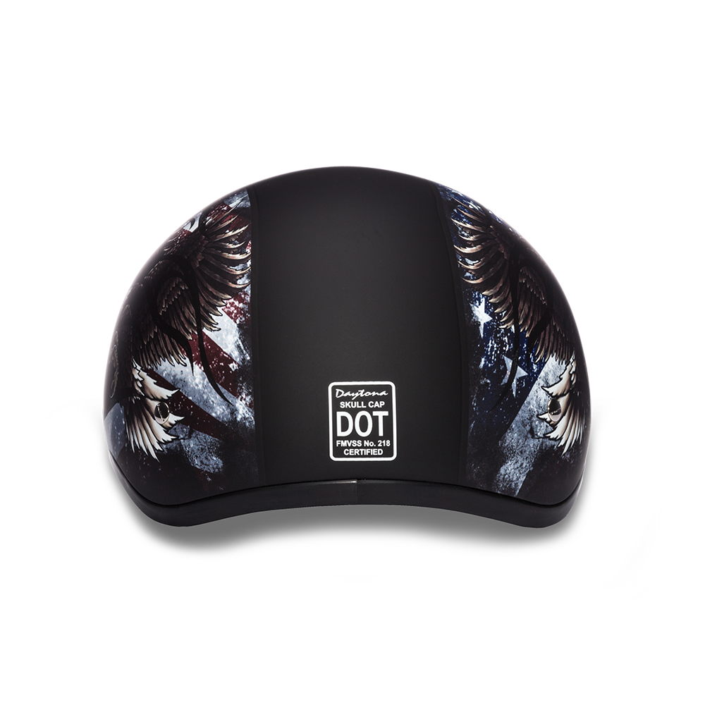 D6-USA ‘DAYTONA SKULL CAP’ with USA Flag and Eagle Half Face Helmet Helmets Daytona Helmets