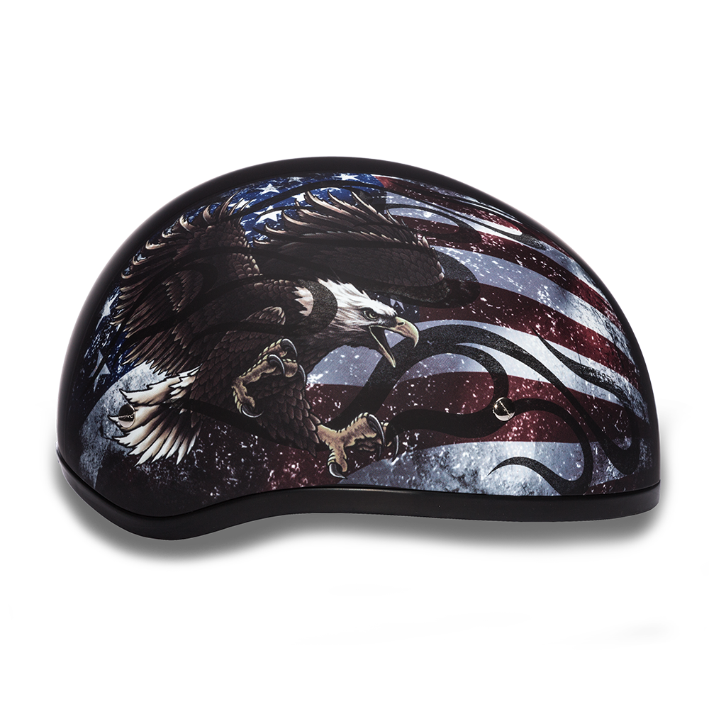 D6-USA ‘DAYTONA SKULL CAP’ with USA Flag and Eagle Half Face Helmet Helmets Daytona Helmets