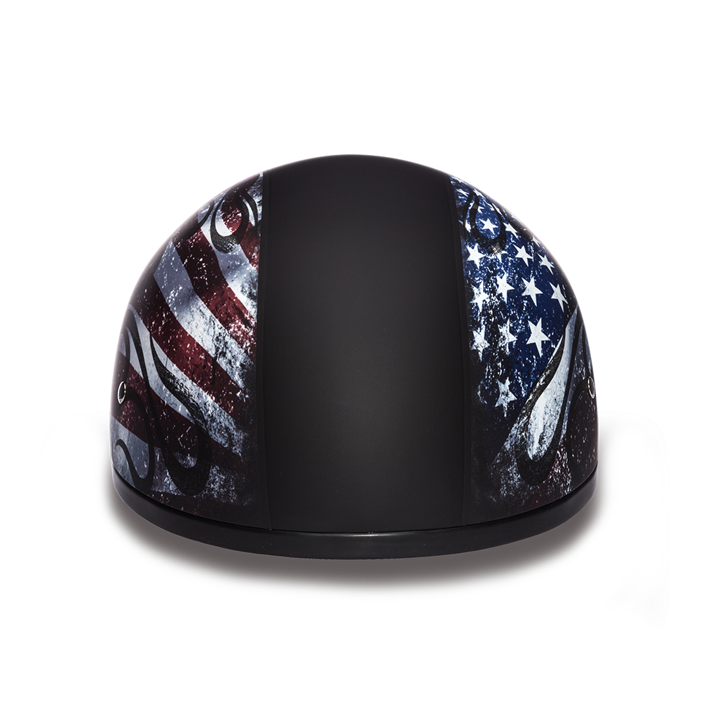 D6-USA ‘DAYTONA SKULL CAP’ with USA Flag and Eagle Half Face Helmet Helmets Daytona Helmets