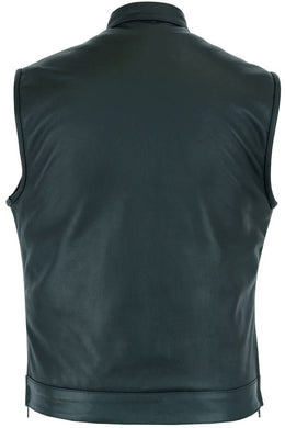 Cross Ride Men's Motorcycle Vest - Black Men's Leather Vests Renegade Classics