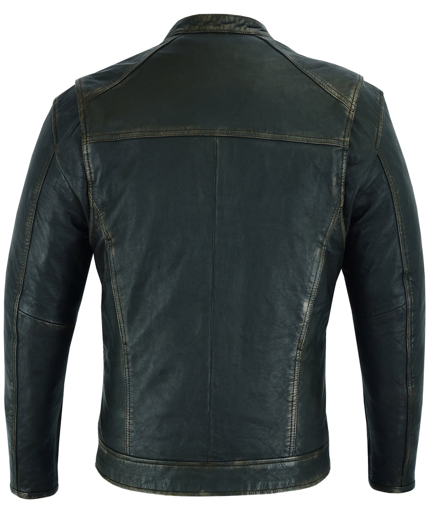 DS Men's Cruiser Jacket in Lightweight Drum Dyed Distressed Naked - Olive