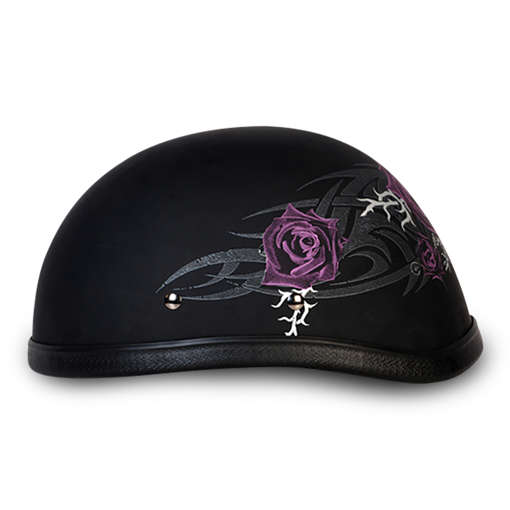 6002PR EAGLE- W/ PURPLE ROSE Non-DOT Helmets Daytona Helmets