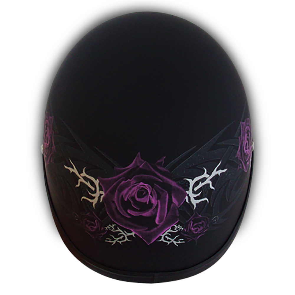 6002PR EAGLE- W/ PURPLE ROSE Non-DOT Helmets Daytona Helmets