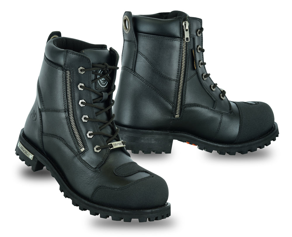 Thundersole Men's leather motorcycle boots - Black Men's Footwear Renegade Classics