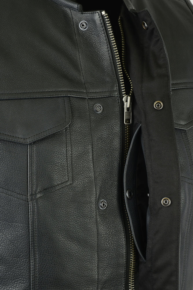 Renegade Classics Pick Black Motorcycle Vest Men's Leather Vests Renegade Classics