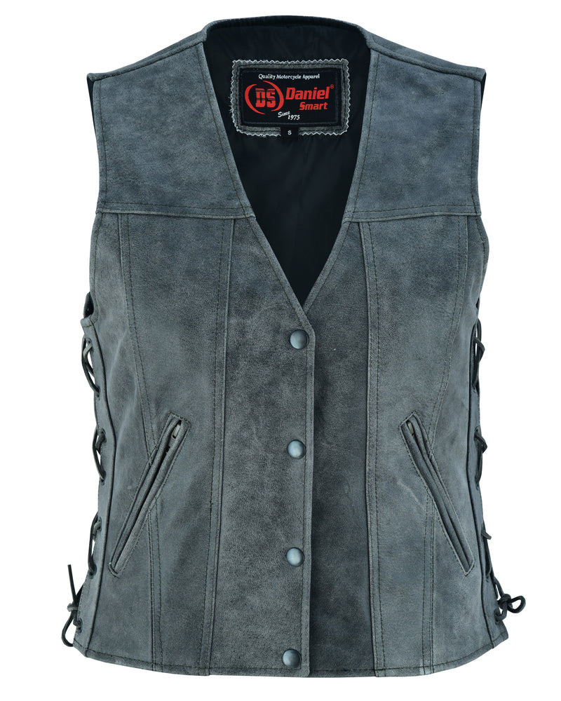 Delure Women's leather motorcycle vest Women's Leather Vests Renegade Classics