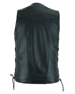 GearGuard Men's Utility Motorcycle Vest - Black Men's Leather Vests Renegade Classics