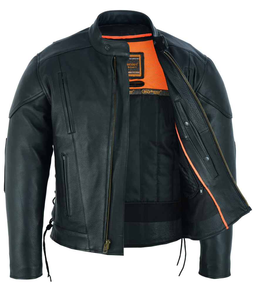 DS Men's Premium Vented Motorcycle Jacket – Side Laces