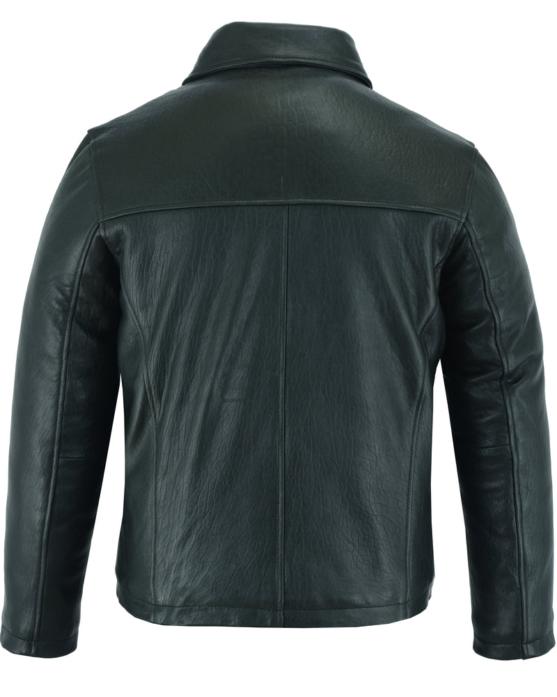 DS Men's Black Drum Dyed New Zealand Lambskin Jacket