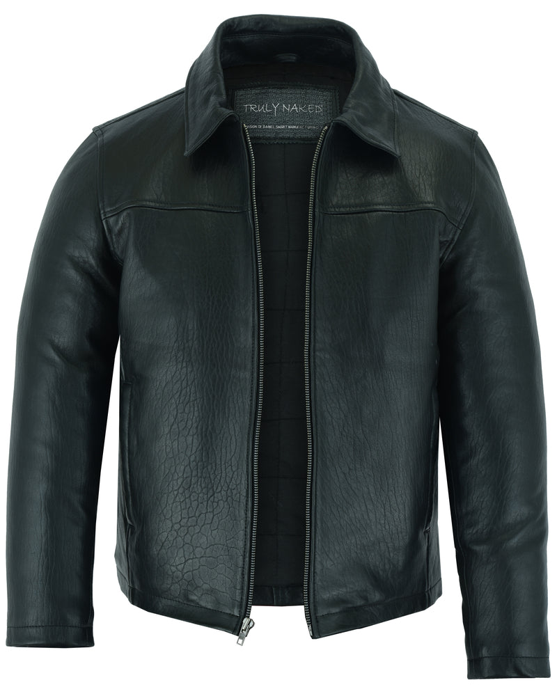 DS Men's Black Drum Dyed New Zealand Lambskin Jacket