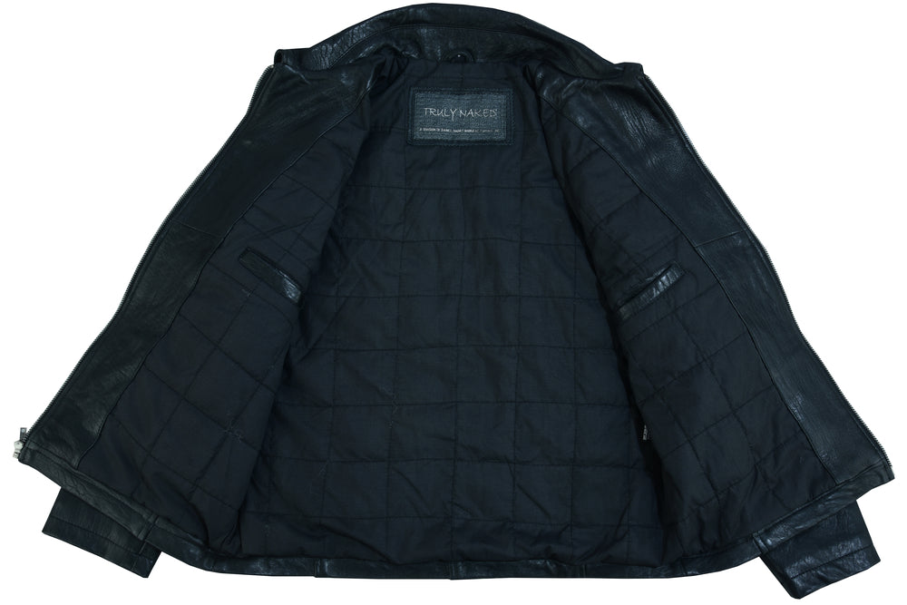 DS Men's Black Drum Dyed New Zealand Lambskin Jacket