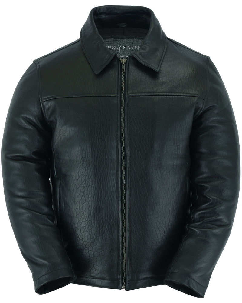 DS Men's Black Drum Dyed New Zealand Lambskin Jacket