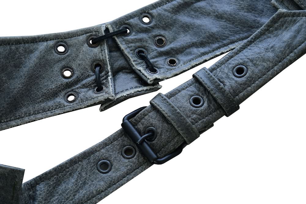 Erova Unisex Gray Motorcycle Leather Chaps Chaps & Pants Renegade Classics