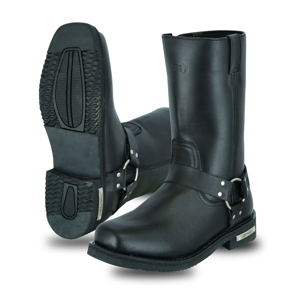 Men's TitanGrip Black bikers Leather Boots Men's Footwear Renegade Classics