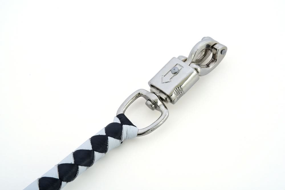 GBW204 Leather Handlebar Fringe - White/Black Leather Handlebar Fringe Renegade Classics