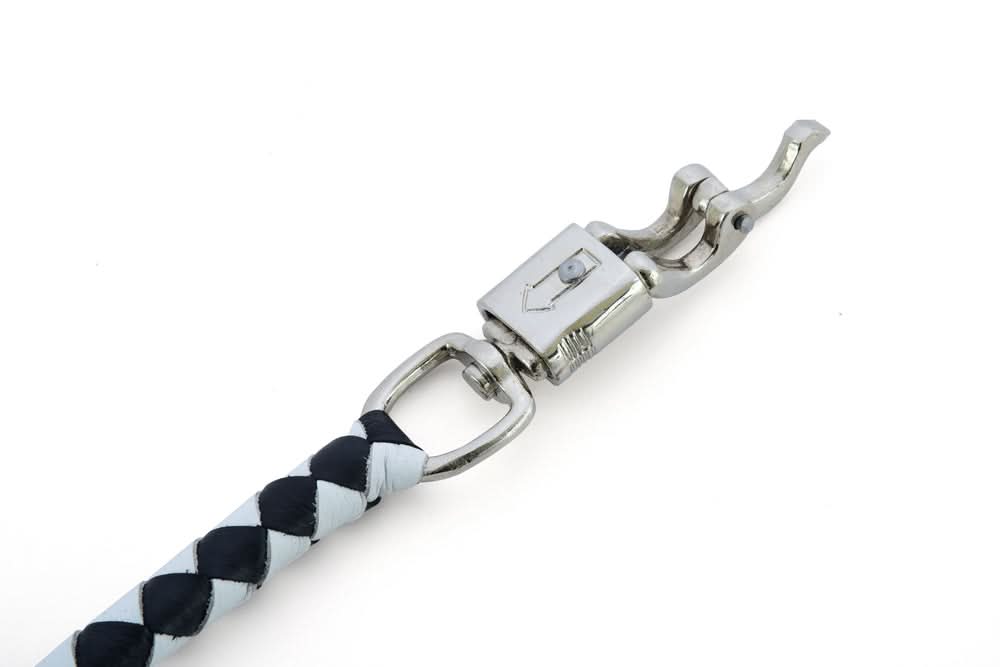 GBW204 Leather Handlebar Fringe - White/Black Leather Handlebar Fringe Renegade Classics