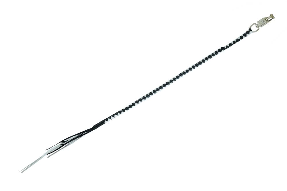 GBW204 Leather Handlebar Fringe - White/Black Leather Handlebar Fringe Renegade Classics